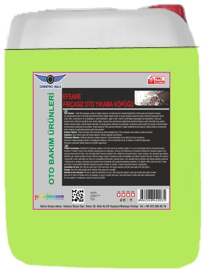 EFSANE FIRÇASIZ CİLALI OTO YIKAMA KÖPÜĞÜ 5 Lt