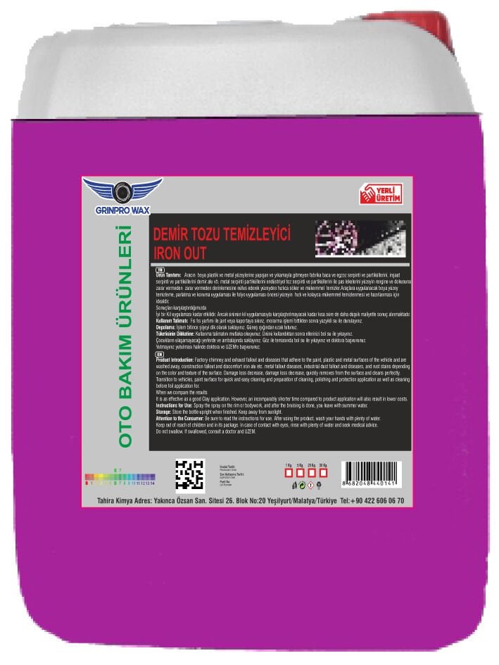 DEMİR TOZU TEMİZLEYİCİ (IRON OUT) 5 Lt
