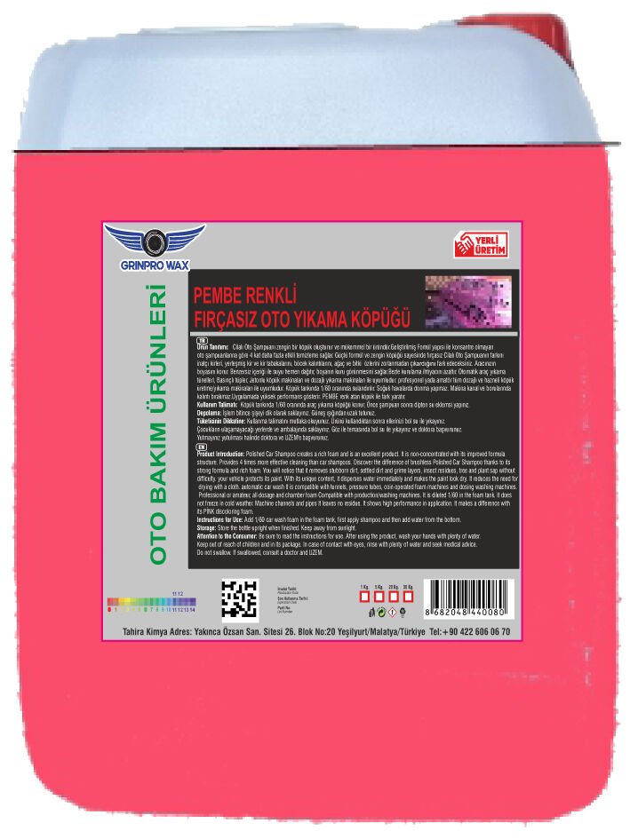 PEMPE RENKLİ FIRÇASIZ CİLALI OTO YIKAMA KÖPÜĞÜ 5 Lt
