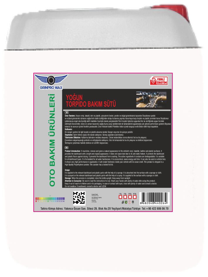 YOĞUN TORPIDO BAKIM SÜTÜ (MAT) 5 Lt